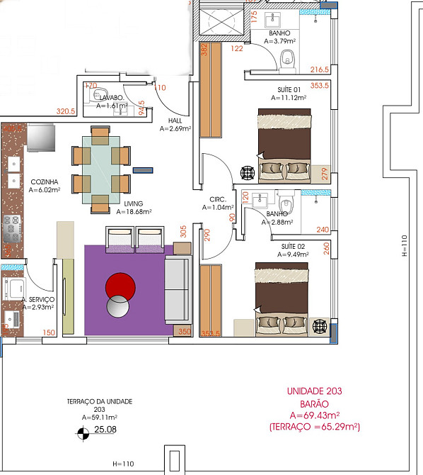 Квартира с двумя спальнями в ЖК Vèrte Флорианополис - изображение 3